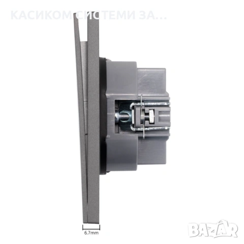 Троен електрически ключ 9225-03, Slim, Мат, Схема 1, 10А, 250V, За вграждане, IP20, Сив , снимка 4 - Други - 53240502