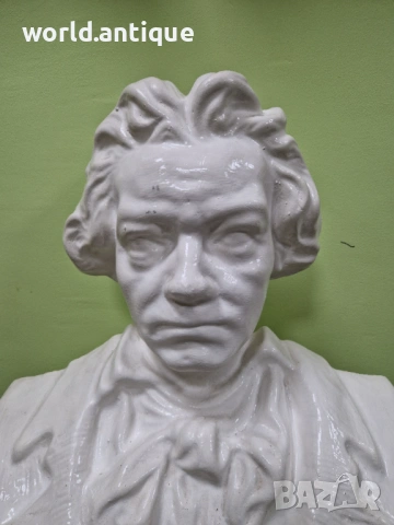 Прекрасен голям антикварен немски бюст , снимка 4 - Антикварни и старинни предмети - 53248897