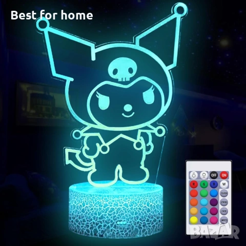 16 цвята нощна лампа 3D илюзия, снимка 9 - Настолни лампи - 53706820