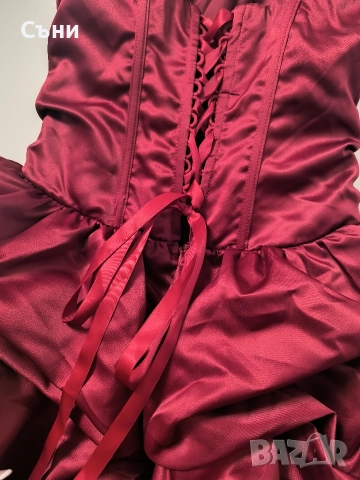 Тъмно червена рокля , снимка 3 - Рокли - 52767751