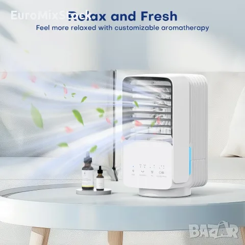 Портативен 3-в-1 Мини Климатик и Охладител за Въздух OMISOON 800мл, 8W, USB, снимка 6 - Овлажнители и пречистватели за въздух - 55903443