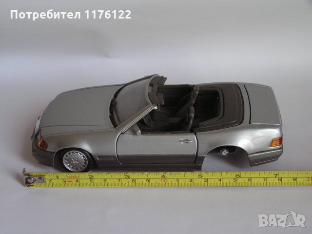 1/24 Maisto '89 Mercedes Benz 500 SL Roadster Cabrio Маисто Мерцедес Бенц 500 СЛ, снимка 9 - Коли, камиони, мотори, писти - 35841584