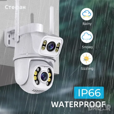 Двойна WiFi камера MB-A28 iCSee 6MP IP66