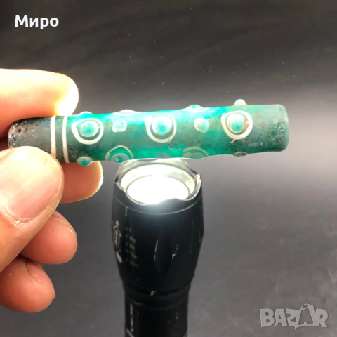 РИСУВАНО СТЪКЛО СТАРА МЪНИСТА ТАЛИСМАН ПРОТИВ УРОКИ АМУЛЕТ ДЗИ МЪНИСТА, снимка 5 - Антикварни и старинни предмети - 44656250