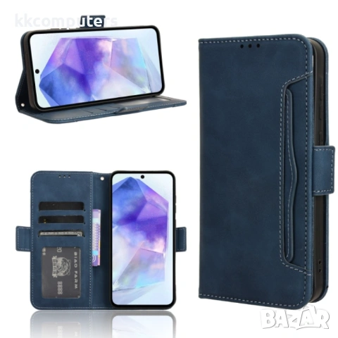 Samsung Galaxy A55 5G Magnetic Wallet Кожен Калъф и Протектор, снимка 3 - Калъфи, кейсове - 53021779