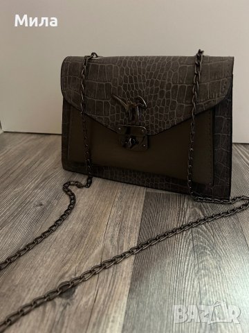 Елегантна чанта Giuseppe Zanotti Сива чанта Заноти, снимка 1 - Чанти - 41936138