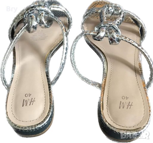Змийски Сандали Silver № 40, снимка 5 - Дамски елегантни обувки - 29781893