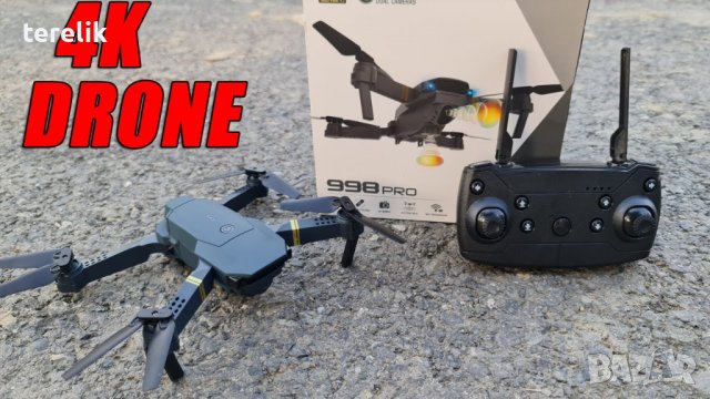 #ХИТ Нов DRON 998, 4K ULTRA HD; WIFI HPV 2.4G, Камера 2MP приложение за телефонна предаване на живо,, снимка 1 - Друга електроника - 39931008