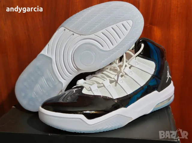  Nike Air Jordan Max Aura Black White ЧИСТО НОВИ 44.5ти номер 28.5см стелка с кутия , снимка 12 - Маратонки - 50066989