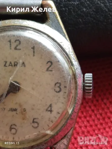 Стар механичен часовник дамски Заря СССР 17 камъка за КОЛЕКЦИЯ ДЕКОРАЦИЯ 47986, снимка 3 - Антикварни и старинни предмети - 50107774