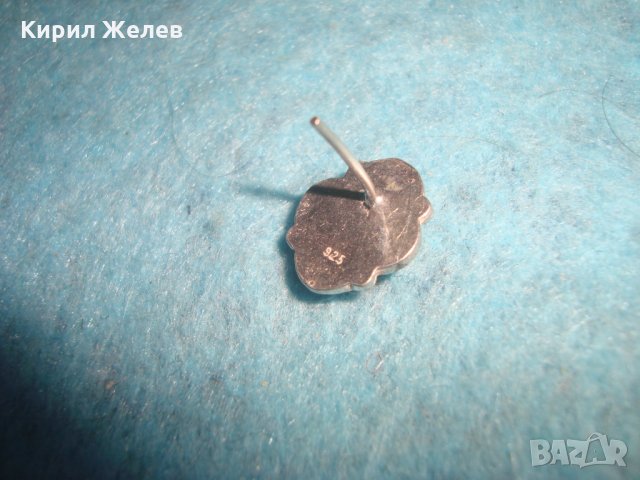 ВИНТИДЖ АРТ ДЕКО СРЕБЪРНА СКЪПОЦЕННА ОБЕЦА СРЕБРО 925 с РОЗОВ ШЛИФОВАН АВАНТЮРИН 25722 , снимка 6 - Обеци - 35759968