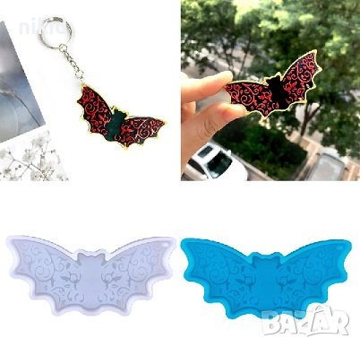 Прилеп Хелоуин Halloween силиконов молд форма фондан смола ключодържател , снимка 2 - Форми - 41364080