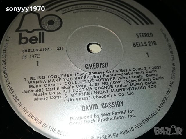 DAVID CASSIDI CHERISH-MADE IN GREAT BRITAIN 1804231403, снимка 10 - Грамофонни плочи - 40399934