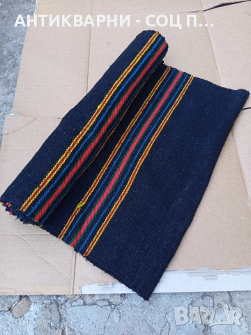 Стара Вълнена Ръчно Тъкана Двустранна Черга Пътика 400см./75см. , снимка 6 - Антикварни и старинни предмети - 51738335