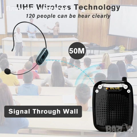 SHIDU S611 Voice Amplifier – преносим гласов усилвател с безжичен UHF микрофон, снимка 3 - Слушалки и портативни колонки - 53835709