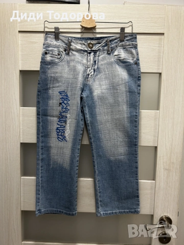 Дамски тричетвърти дънки XINLONG с камъни и щампи, снимка 2 - Дънки - 55902840