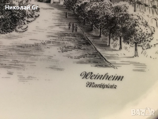 Стенна чиния.  Произведено в Германия Кайзер порцелан диаметър  24см, снимка 3 - Антикварни и старинни предмети - 51217131