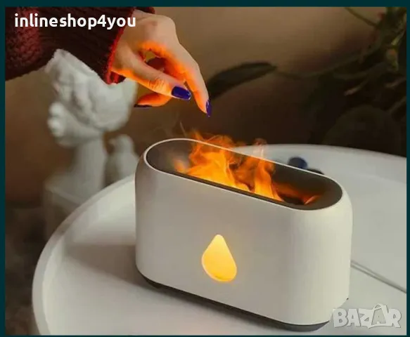 Дифузер овлажнител за въздух нощна лампа камина с имитация на огън, снимка 5 - Други стоки за дома - 48138284