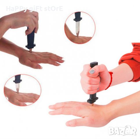 Кама фокус хелоуин реквизит играчки шега магия хладен пластмасов прибиращ се нож страшен трик фалшив