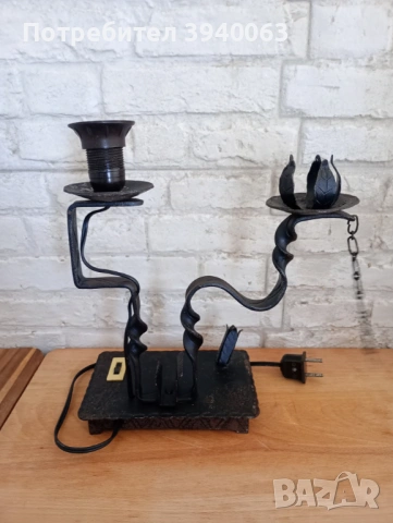 Стара лампа свещник от ковано желязо