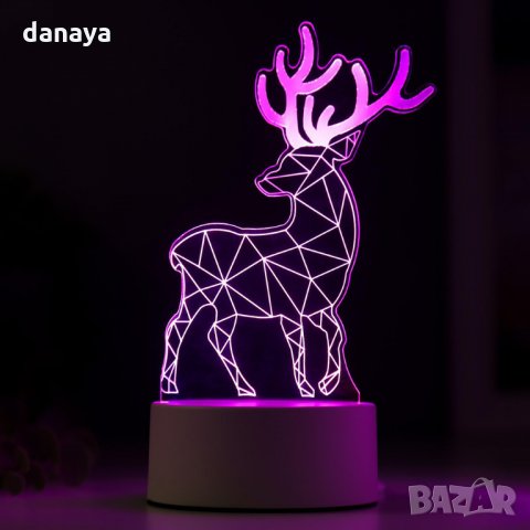 2451 Декоративна 3D LED лампа Северен елен коледна украса, снимка 5 - Декорация за дома - 34414071