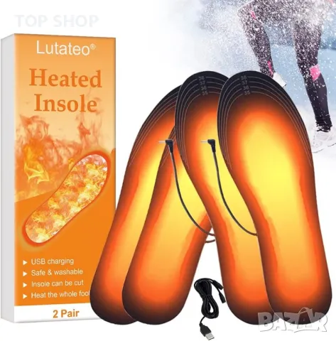 Отопляема стелка, нагревател за крака, USB топли стелки, за мъже и жени 41-46, два чифта в комплект, снимка 4 - Зимни спортове - 48469746