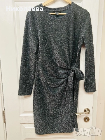 Рокля със сребристи нишки М
