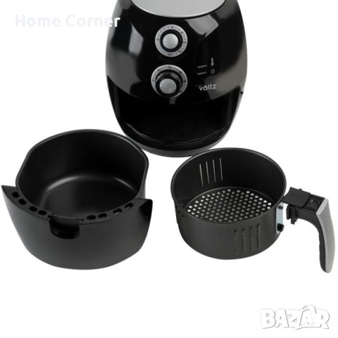 Фритюрник с горещ въздух Air Fryer Voltz V51980C, 1600W, 2.6 литра, 80°C~200°C, Таймер, Черен, снимка 3 - Фритюрници - 44232601