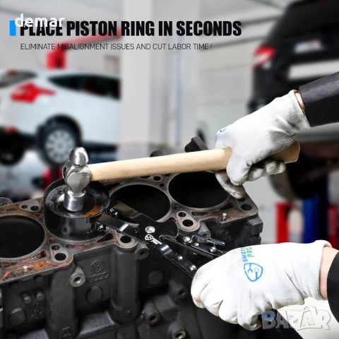 Комплект за компресиране на бутални пръстени SMOTIVEPRO, 7 части, клещи с тресчотка, снимка 6 - Аксесоари и консумативи - 51720532