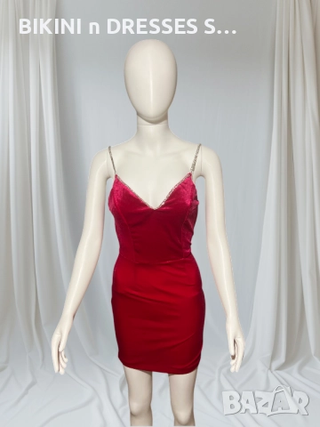 Розова елегантна рокля с камъни , снимка 1