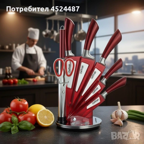 Комплект ножове 8 части със стойка Cheffinger