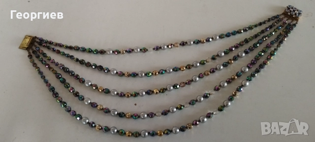 Колиета перли боядисани обици клипс,брошки., снимка 14 - Гривни - 51834024