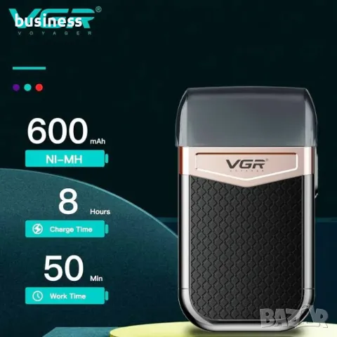 Шейвър Shaver VGR-331, Професионална ел. самобръсначка, Двустранна, Безжична, USB зареждане, снимка 3 - Козметика за лице - 50331187