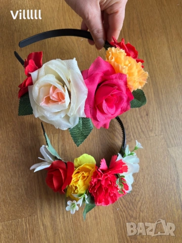 Диадема за коса с цветя за народна носия , снимка 5 - Аксесоари за коса - 51874195
