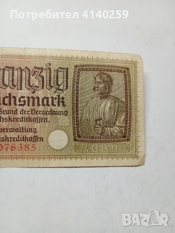 ГЕРМАНИЯ БАНКНОТА 20 МАРКИ 1939 Г , снимка 3 - Нумизматика и бонистика - 55881461