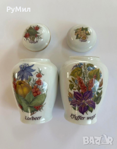 Порцеланови съдове за подправки с оригинална етажерка на "Crestley Collection", снимка 14 - Кутии за съхранение - 40205408