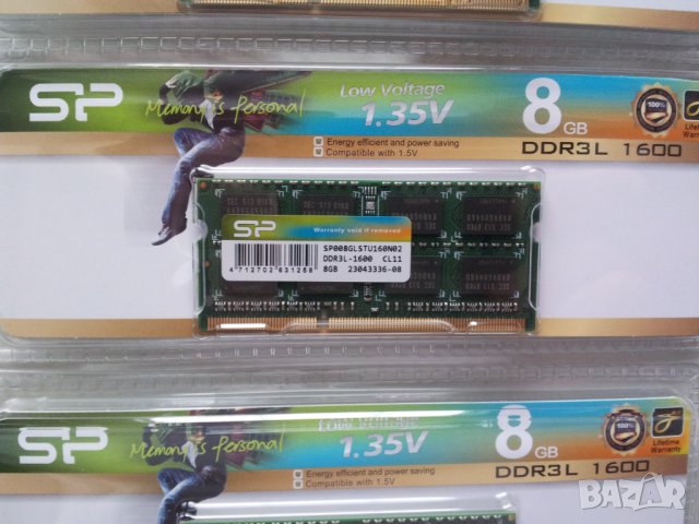 НОВИ!8GB DDR3L 1600MHz Ram за лаптоп SODIMM 3г.гаранция, снимка 2 - RAM памет - 42249013