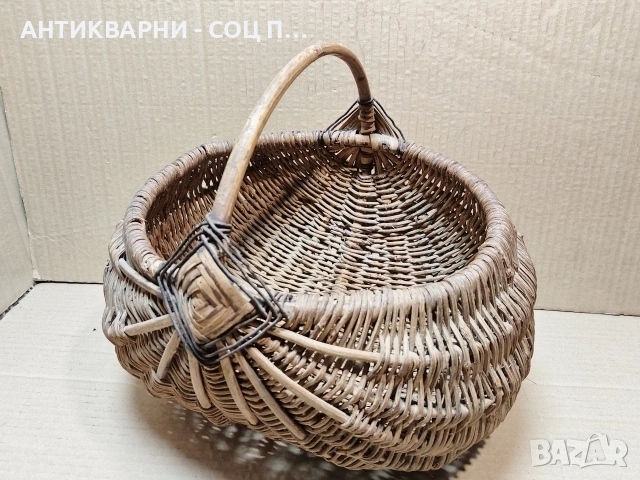 Стара Ръчно Изработена Плетена Кошница. / 1630., снимка 2 - Антикварни и старинни предмети - 53670877