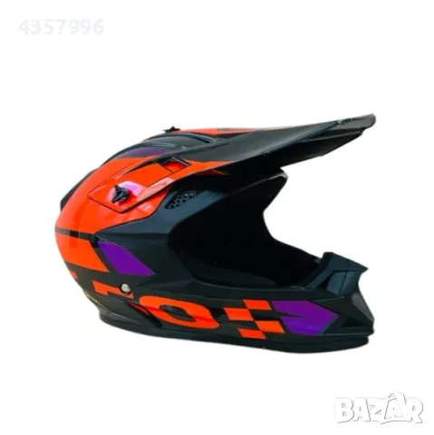 Кросова каска, За мотор, Велосипед, S, M и L размер, Черен с лилав, снимка 2 - Аксесоари и консумативи - 49313231