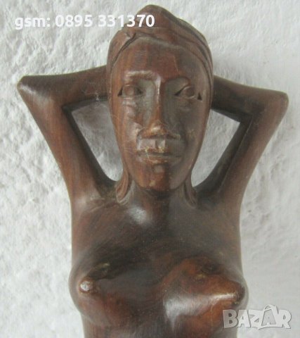 33 см дървена орехотрошачка, жена, статуетка, дърворезба, снимка 5 - Статуетки - 41897662