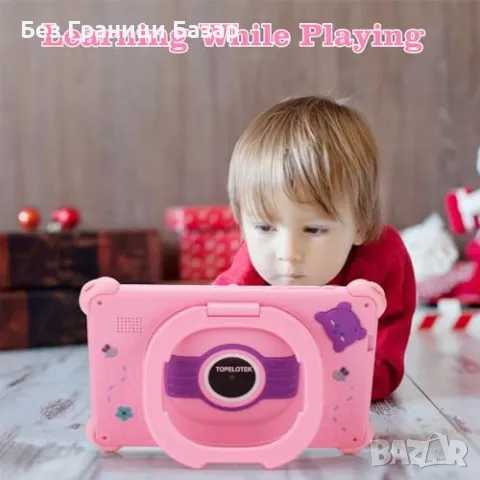 Нов 7 инча Розов таблет за момичета с игри, стойка и родителски контрол, снимка 4 - Таблети - 49965272