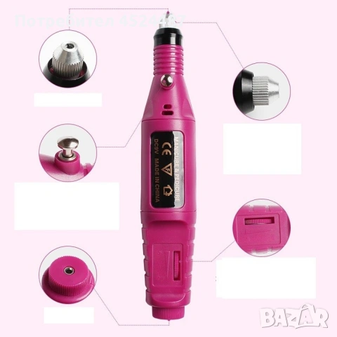 Многофункционална електрическа пила за маникюр и педикюр с 6 приставки, снимка 3 - Продукти за маникюр - 53433943