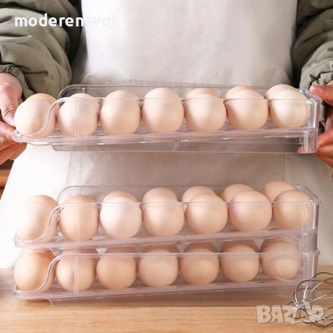 Прозрачна стойка за 21 броя яйца, снимка 3 - Аксесоари за кухня - 52363397
