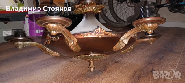 Винтидж полилей - 6 осветителни тела, класически дизайн, снимка 5 - Полилеи - 50674328