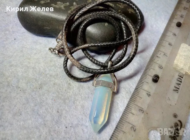 ПРЕКРАСНО ВИНТИДЖ АРТ КОЛИЕ с ВИСУЛКА от ФАСЕТИРАН ЛУНЕН КАМЪК 48781, снимка 4 - Колиета, медальони, синджири - 48842323