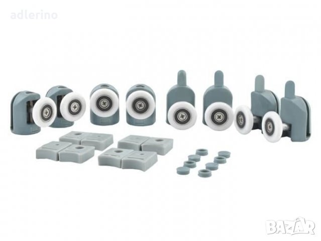 Колела за душ кабина, водачи за вратички на душкабина - комплект от 8 бр.