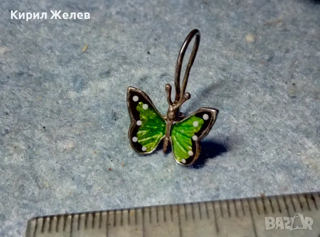 ПРЕКРАСНА ФИГУРАЛНА ЕМАЙЛИРАНА СРЕБЪРНА ОБЕЦА ПЕПЕРУДА СРЕБРО 925 ФИНА РЪЧНА АРТ ИЗРАБОТКА 49615, снимка 3 - Обеци - 49071106