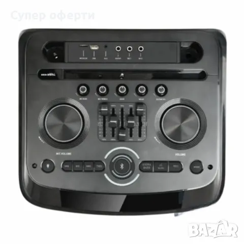 Професионална караоке тонколона Homey HM-1004-SP212 с два безжични микрофона, снимка 3 - Тонколони - 49778946