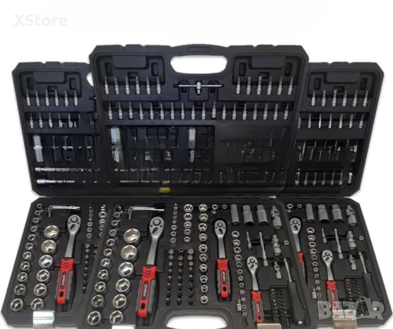 Куфар с инструменти Гедоре 172 части с 3 боря тресчотки, снимка 4 - Куфари с инструменти - 47790337