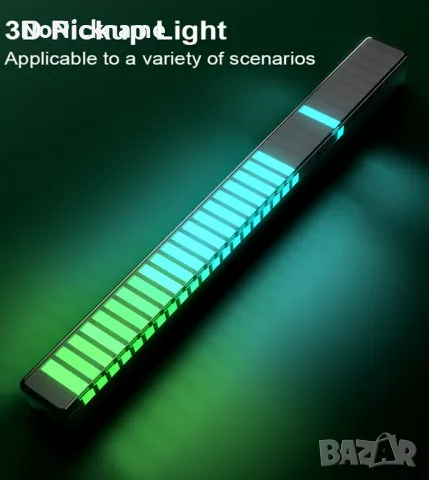 3D RGB LED Светлинен Еквалайзер Цветомузика Звукови пикапни светлини, снимка 3 - Еквалайзери - 47747064